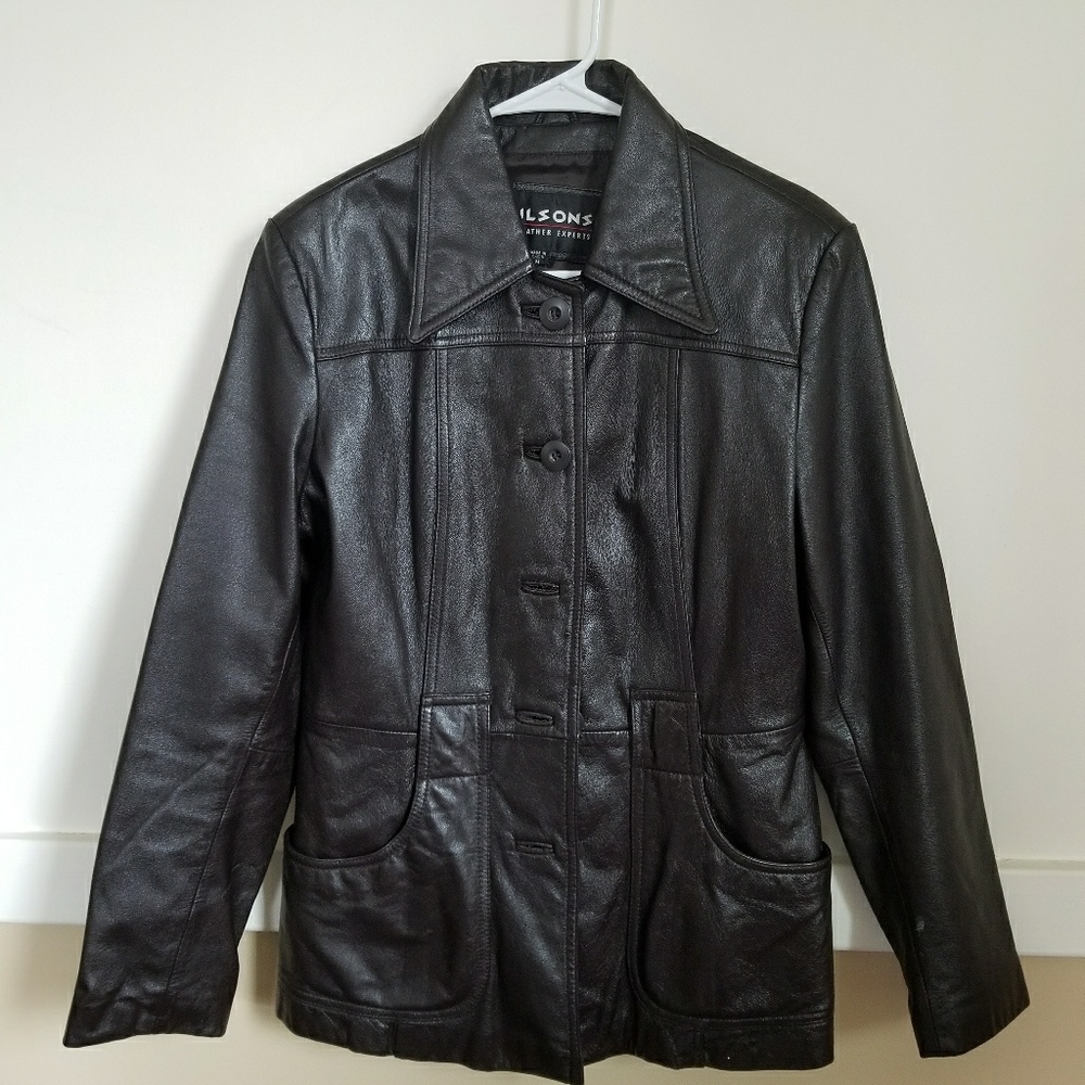 Dark brown leather jacket
